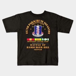 Hamburger Hill - 3rd Bn 187th Infantry w Svc Ribbons Kids T-Shirt